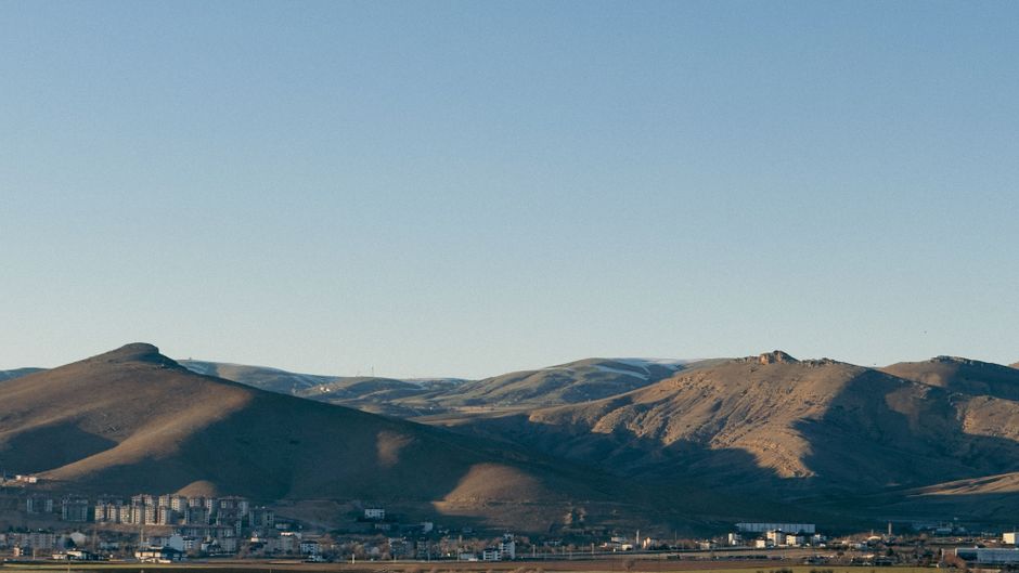 Peaceful mountain landscape in Kovancılar, Elazığ, Türkiye, during a clear day.